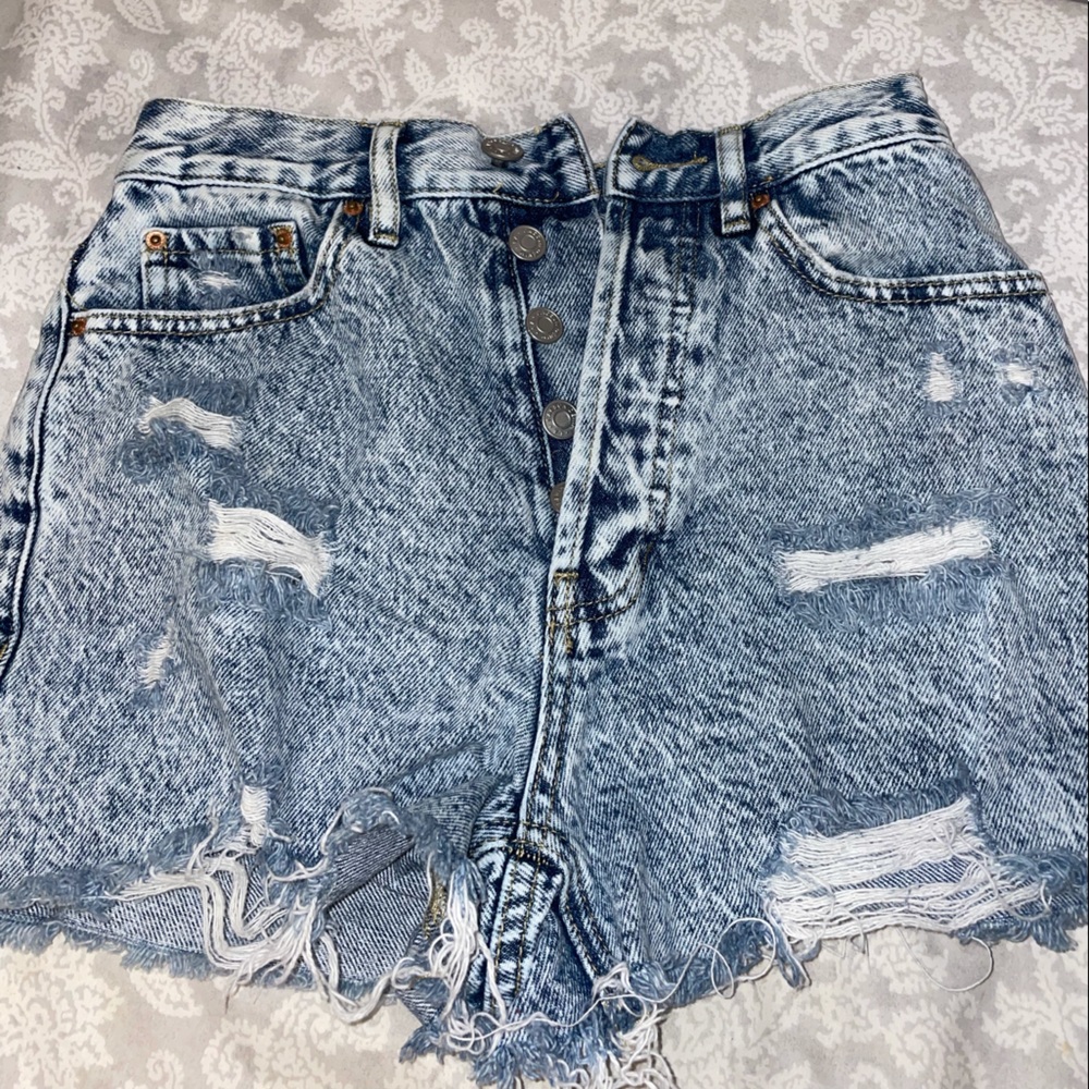 ultra high waisted denim shorts pacsun